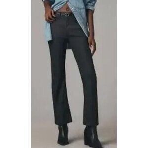 New ANTHROPOLOGIE PILCRO Yaya Black Coated Waxed Denim Pants Jeans